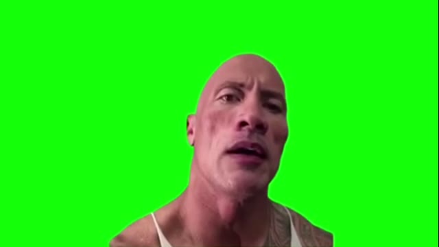Dwayne Johnson eyebrow green screen