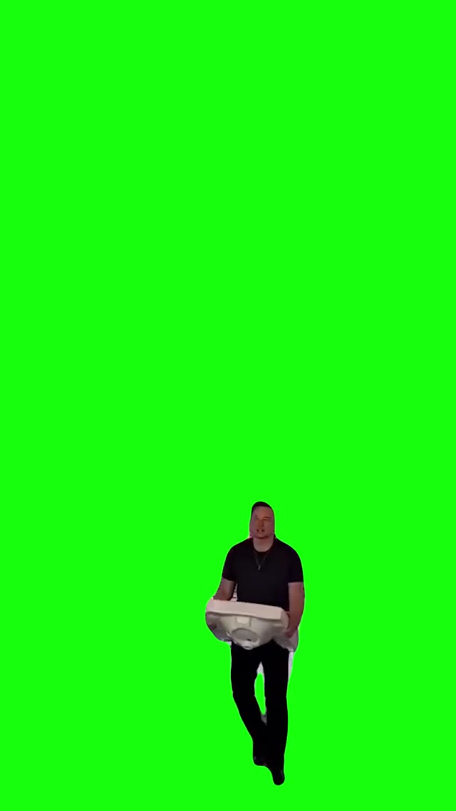 Elon Musk shows up at Twitter green screen