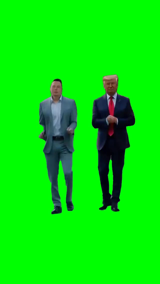Elon and Trump Dancing green screen