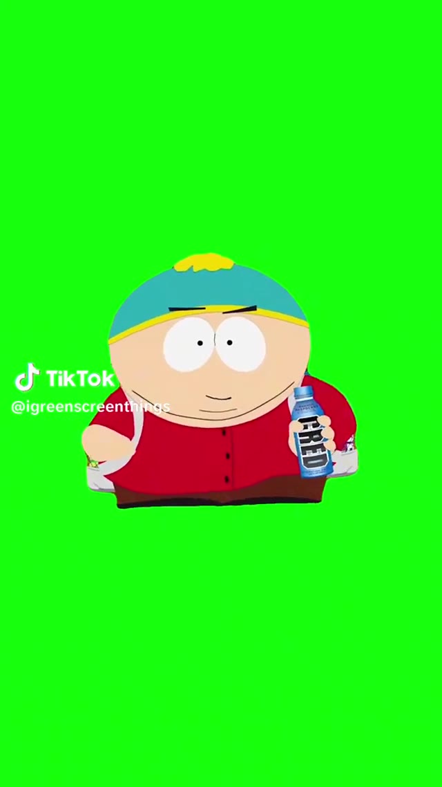 Eric Cartman eating green screen