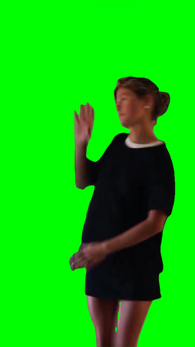 Flipping the bird green screen