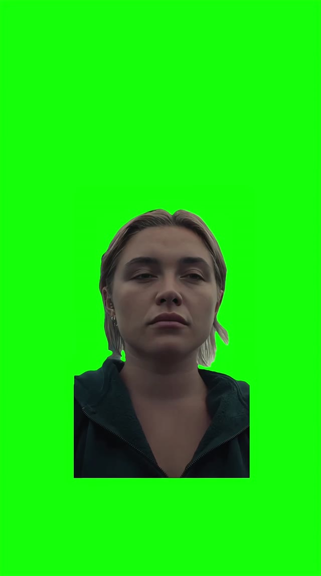 Florence Pugh Thinking 4k  green screen