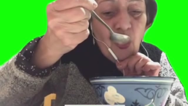 Funny Grandma laughing green screen