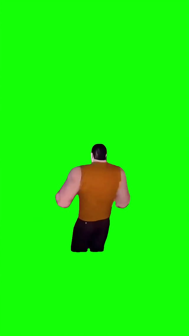 Gentlemen walk green screen