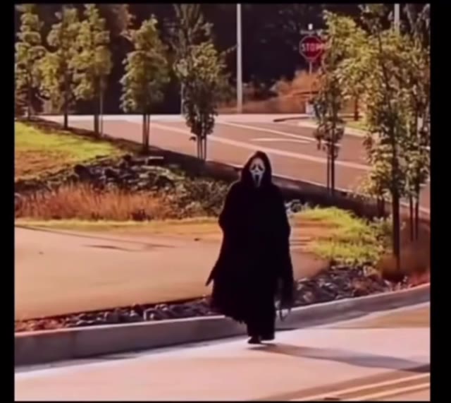 Ghost face dancing green screen