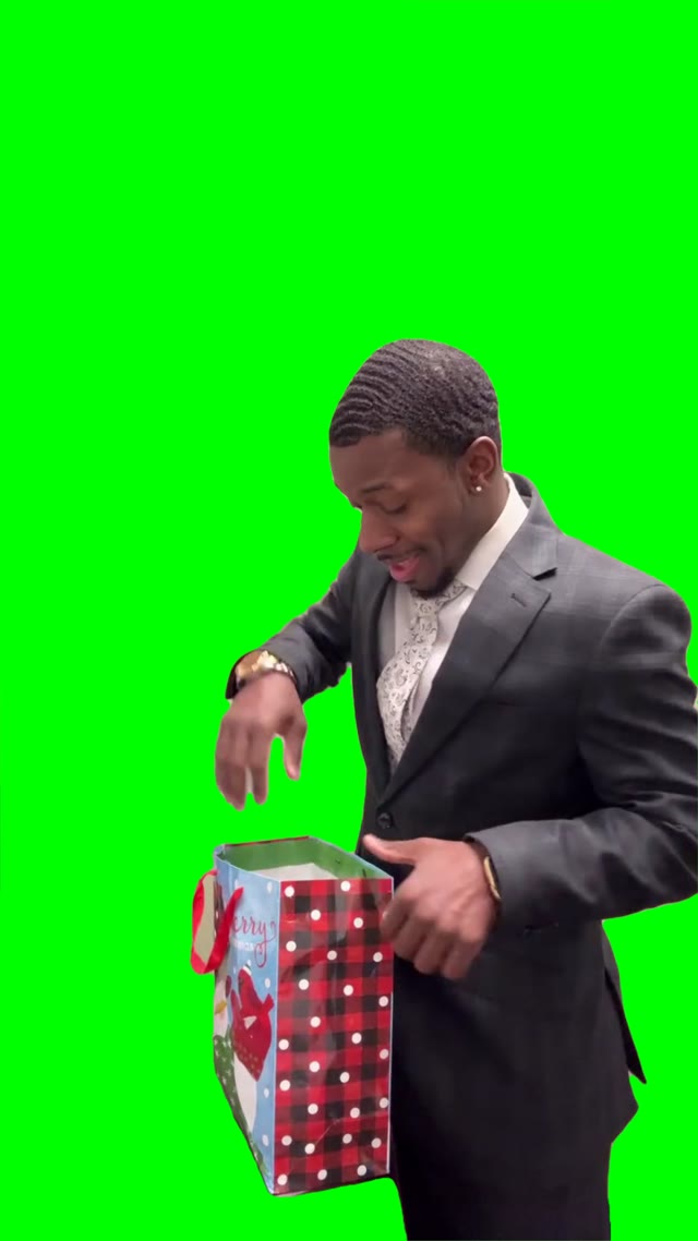 Gift Punch in a bag green screen
