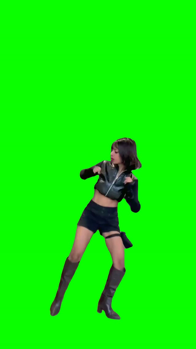 Girl dancing green screen