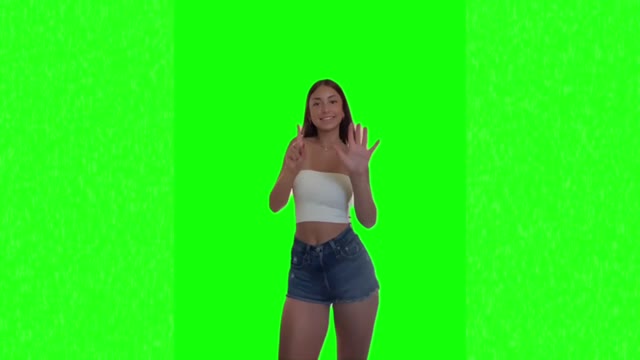 Girl dancing green screen