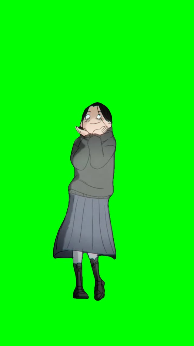 Girl dancing green screen