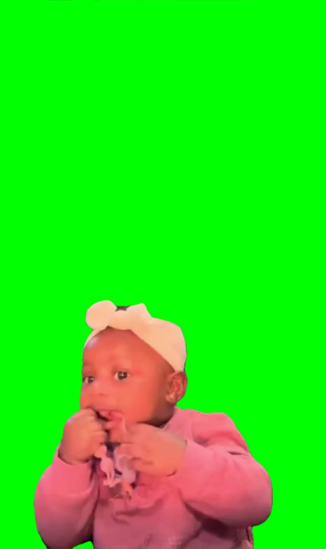 Girl is shocked green screen
