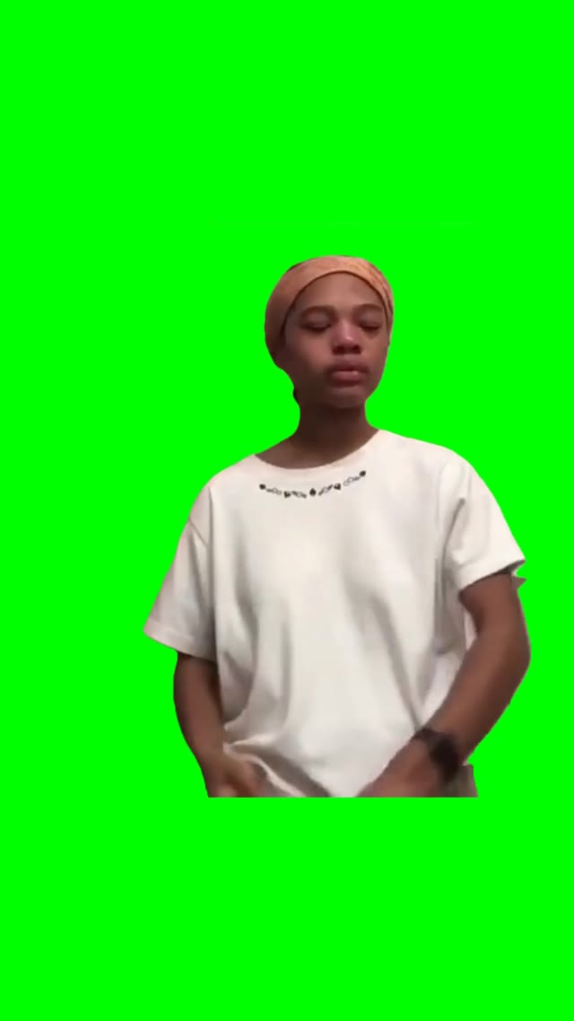 Girl screaming green screen