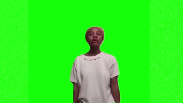 Girl screaming green screen
