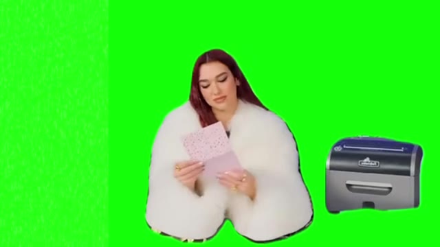 Girl shocked green screen