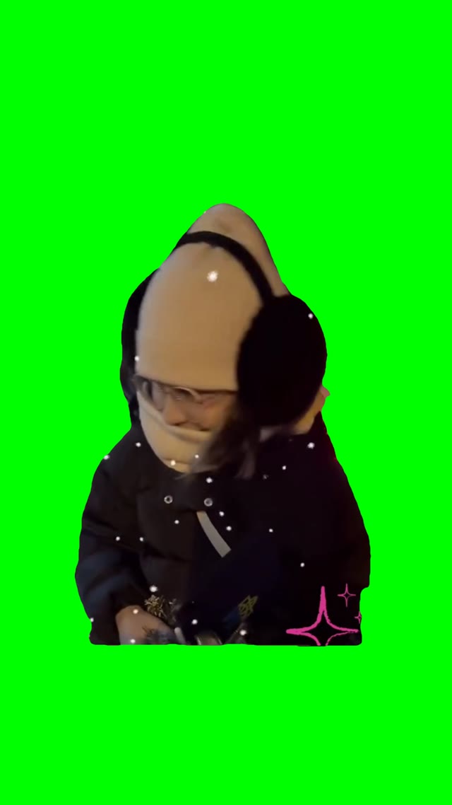 Girl singing jingle bells green screen