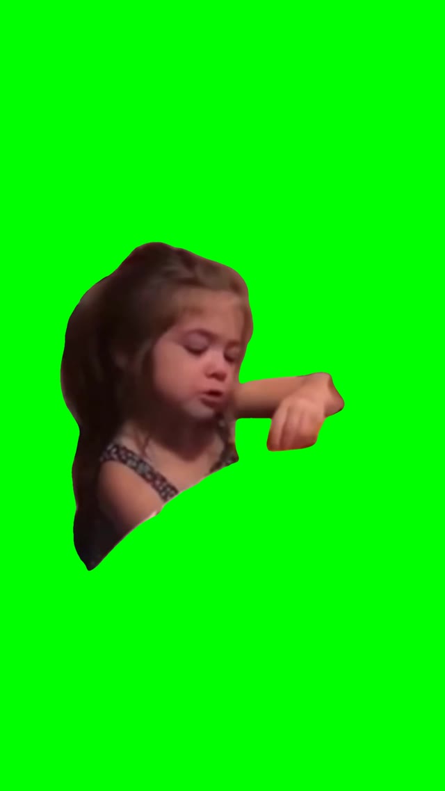 Girl sobbing green screen