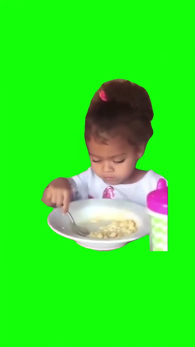 Girl unimpressed green screen