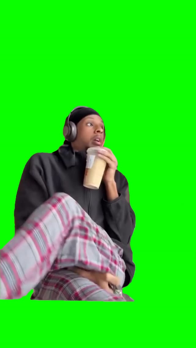 Girls after getting Starbucks green screen