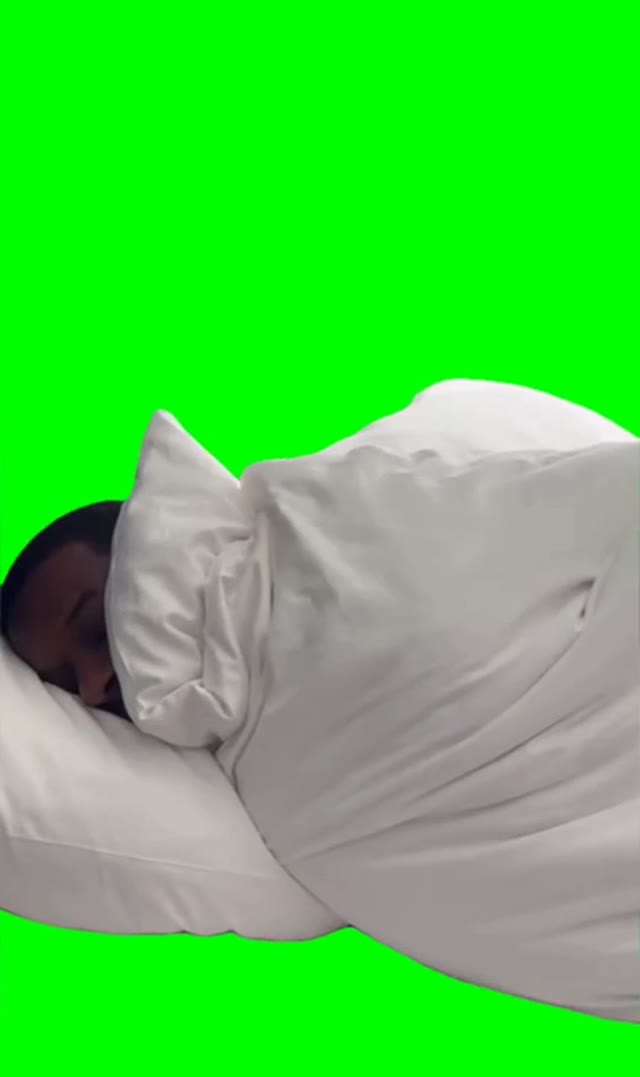 Going to bed green screen
