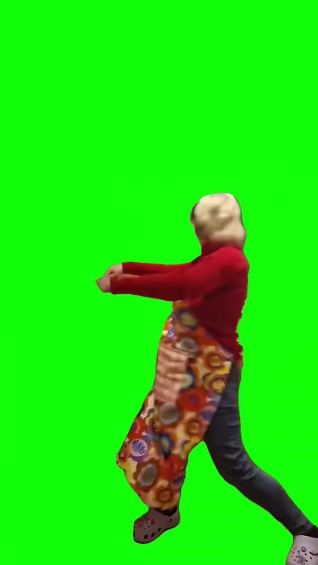 Grandma Dancing green screen
