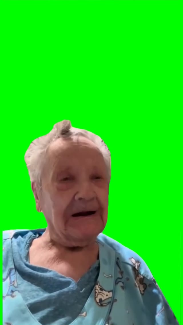 Grandma being silly  green screen