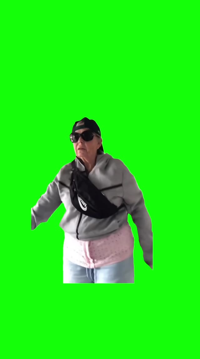 Grandma dancing green screen