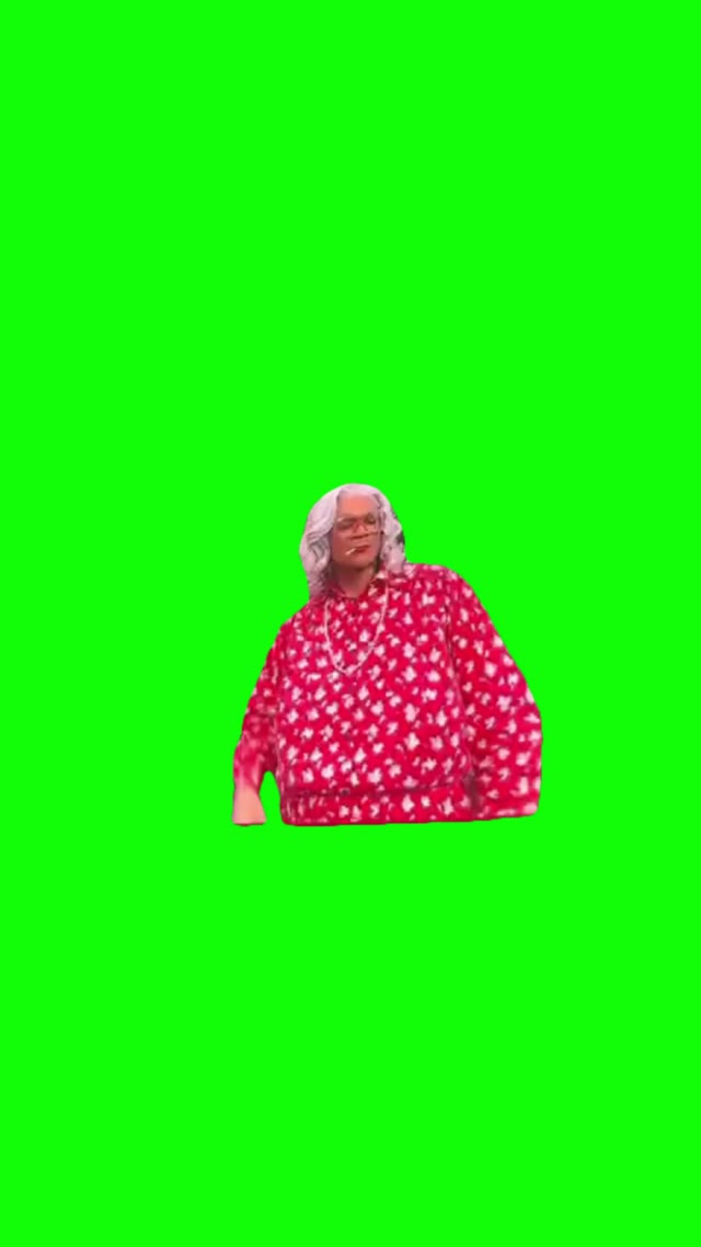 Grandma twekring green screen