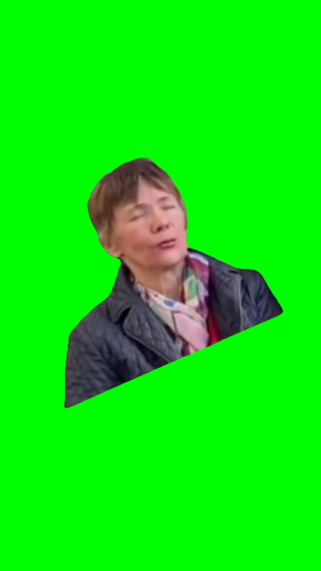 Granny mewing green screen