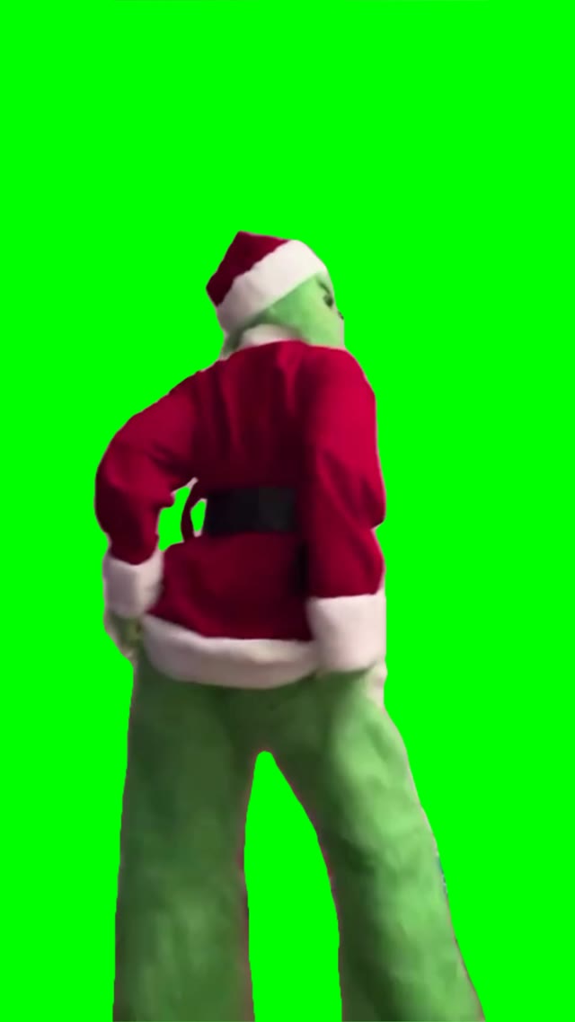 Grinch throwing down green screen