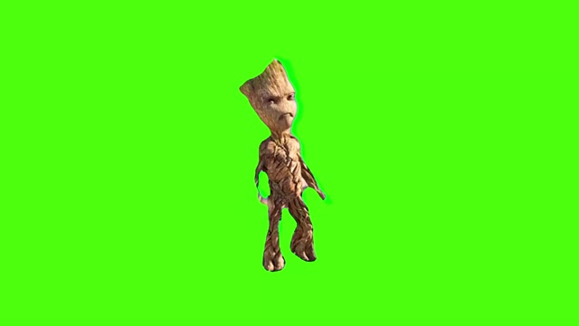 Groot Screaming green screen