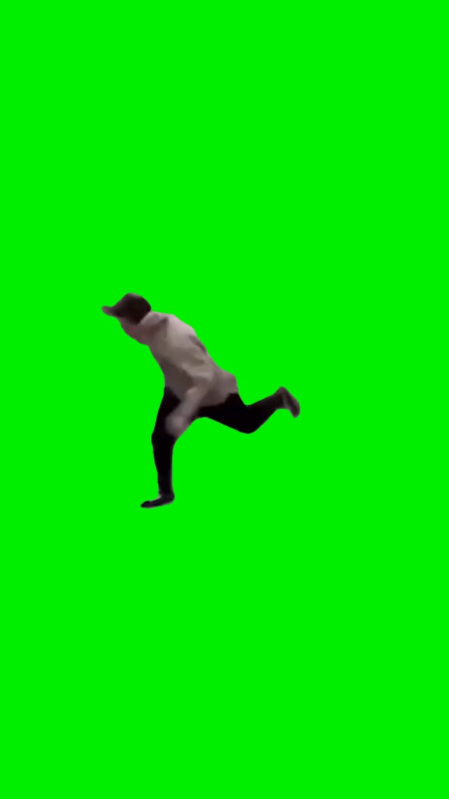 Guy Slips and falls green screen