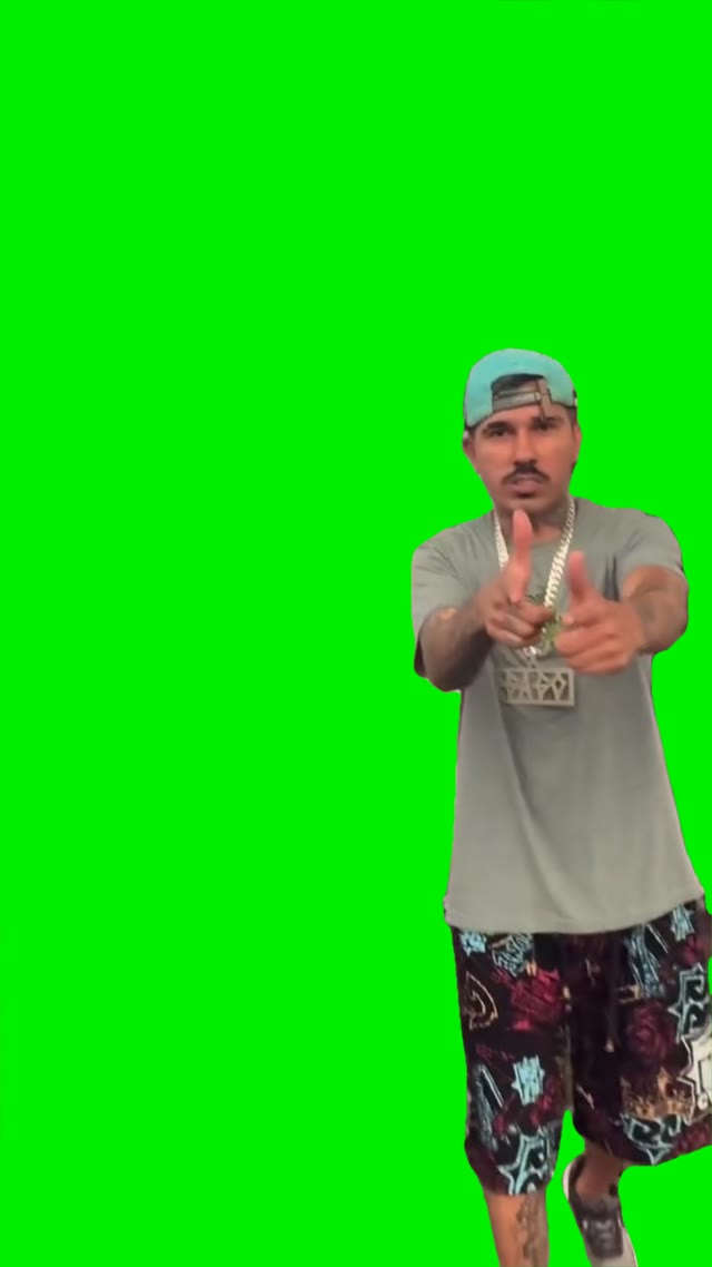 Guy barking green screen