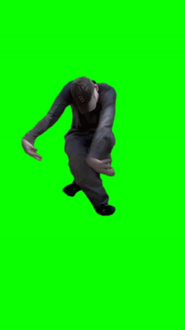 Guy dancing green screen