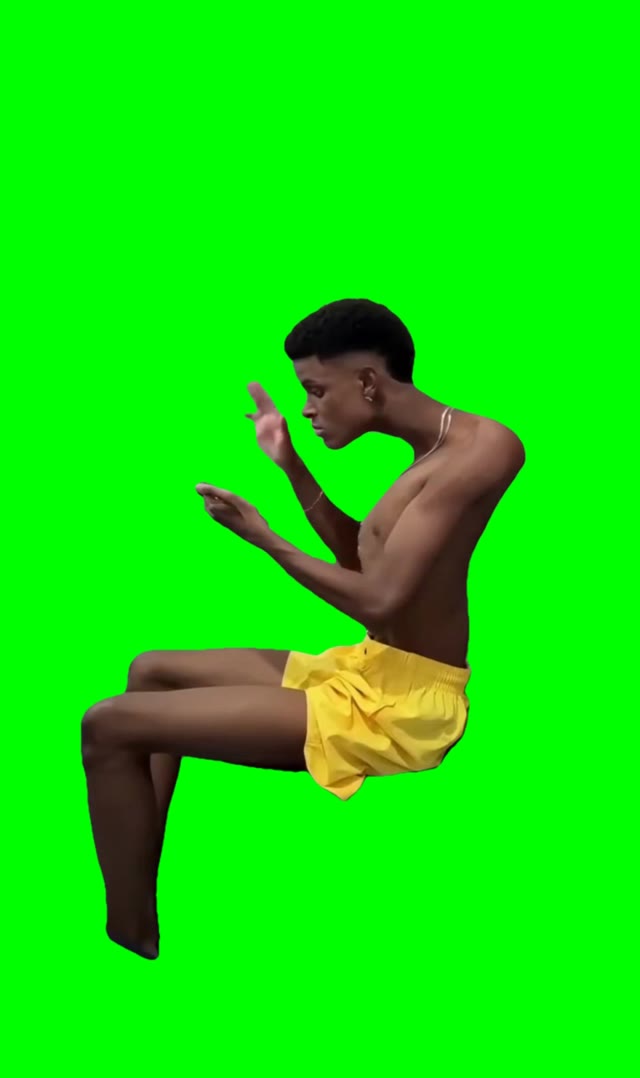 Guy dom scrolling green screen