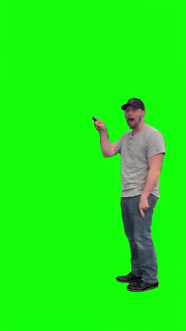 Guy excited  green screen