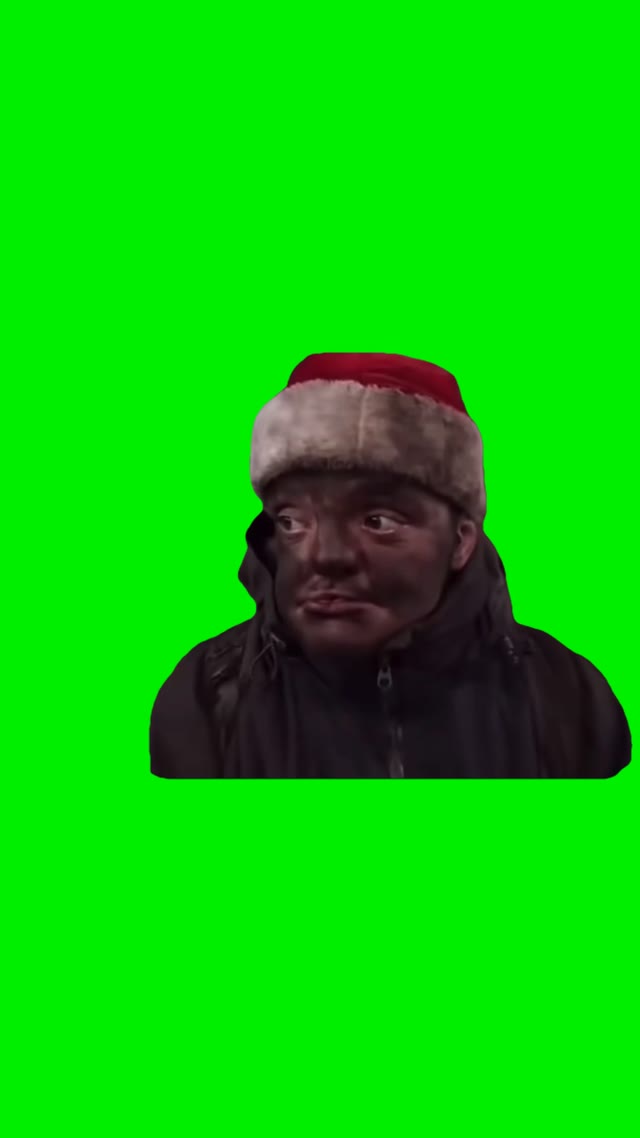 Guy in Santa Hat green screen