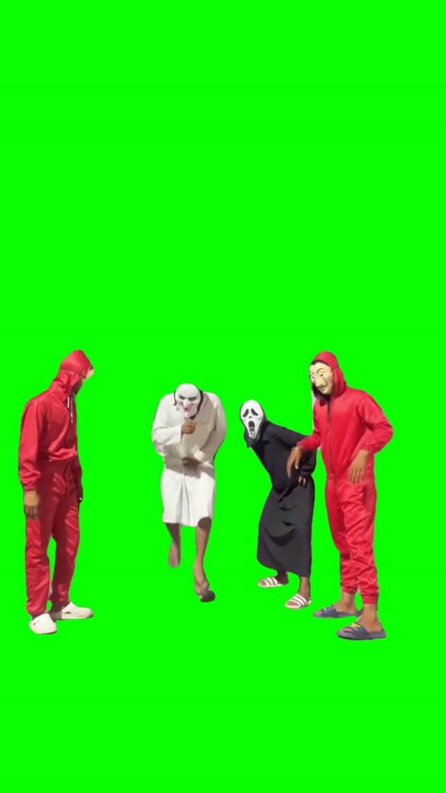Guys dancing green screen