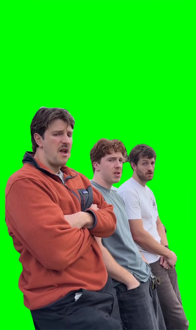 Guys jusgingn green screen