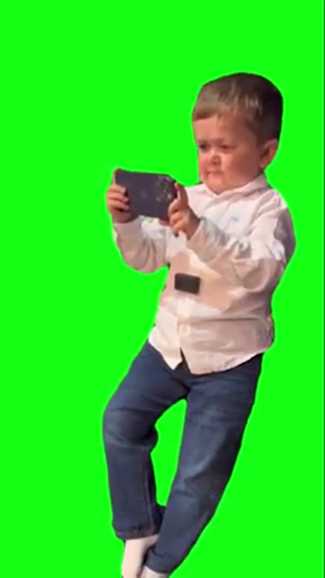 Hasbulla Recording With His Phone green screen