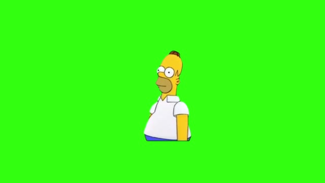 Homer disappears into bushes green screen