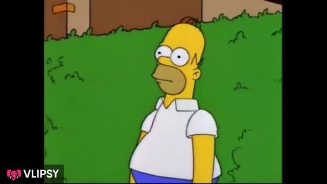 Homer disappears into bushes green screen