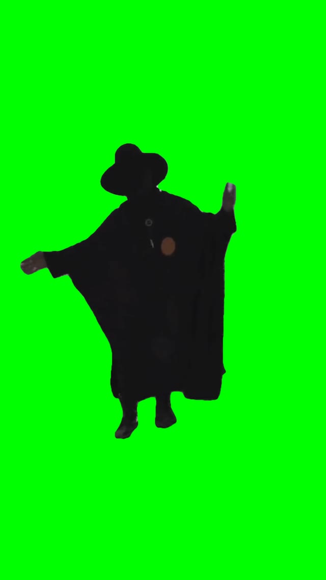 Hooded vigilante Dancing green screen