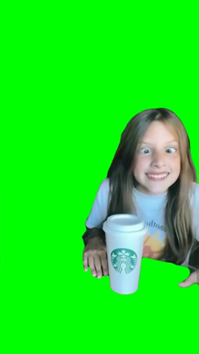 I love Starbucks  green screen