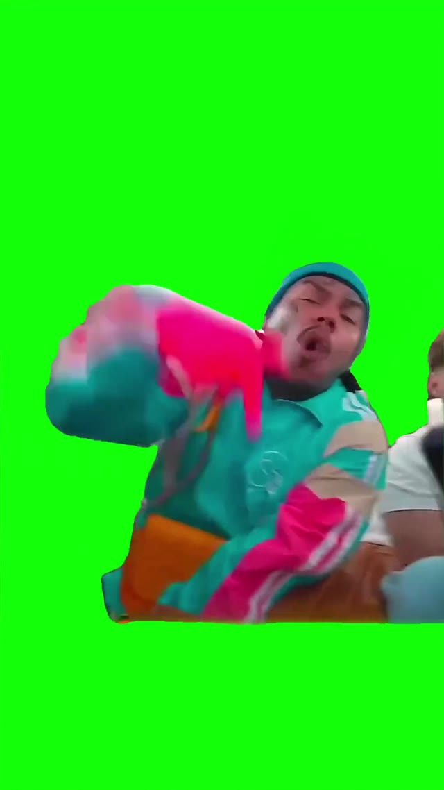 I walk haters down 6ix9ine green screen