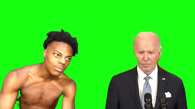Ishowspeed and Joe biden Laughing green screen