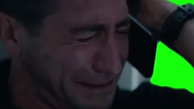 Jake Gyllenhaal crying green screen
