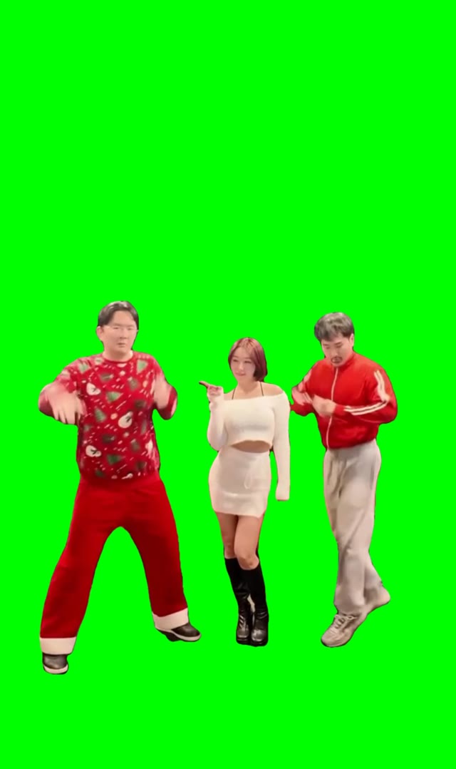 Japan silly dance green screen