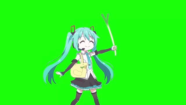 Jashin Chan Dropkick X Hatsune Miku Okaimono green screen