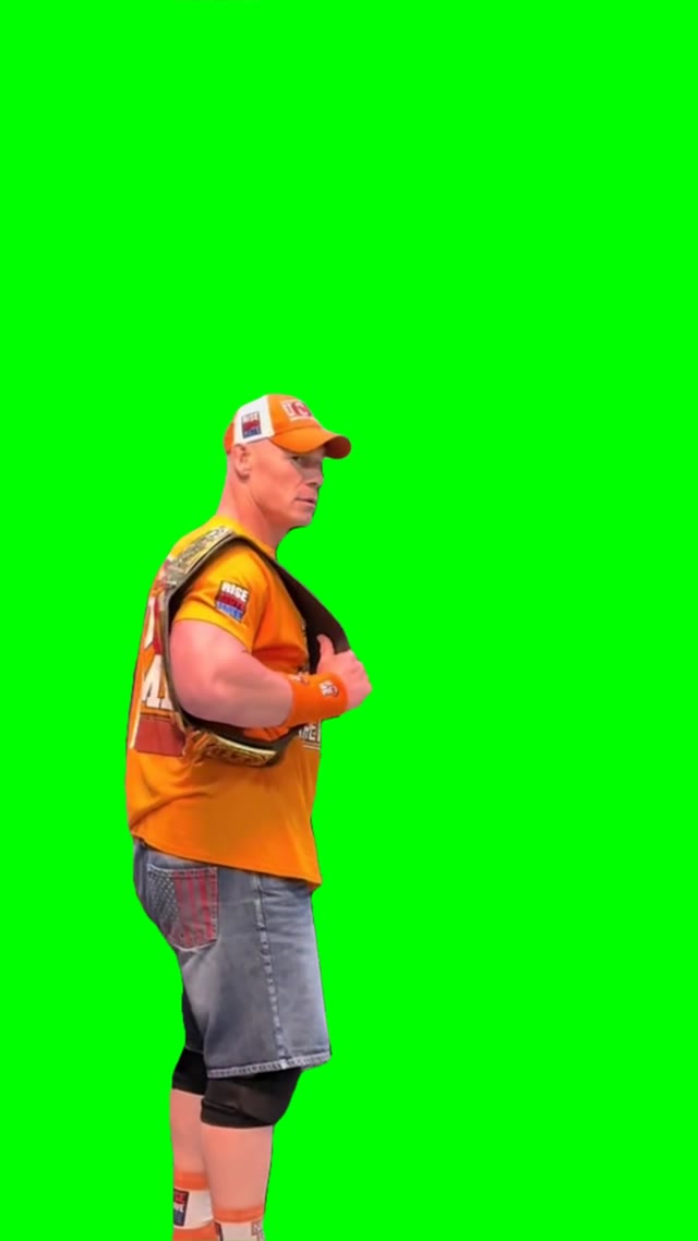 John Cena Angry Look green screen