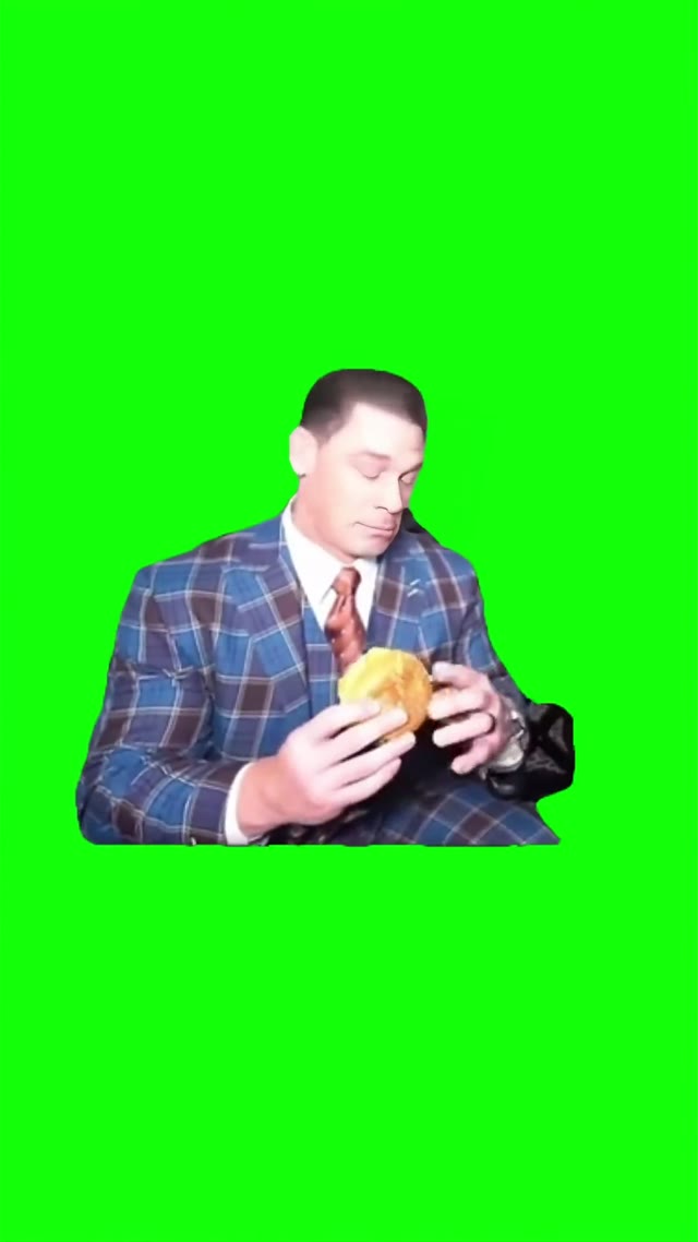 John Cena looking at the watch green screen
