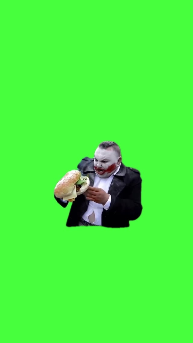 Joker crazy hamburger green screen